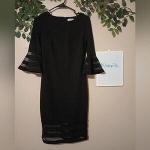 Calvin Klein Bell-Sleeve Illusion Dress